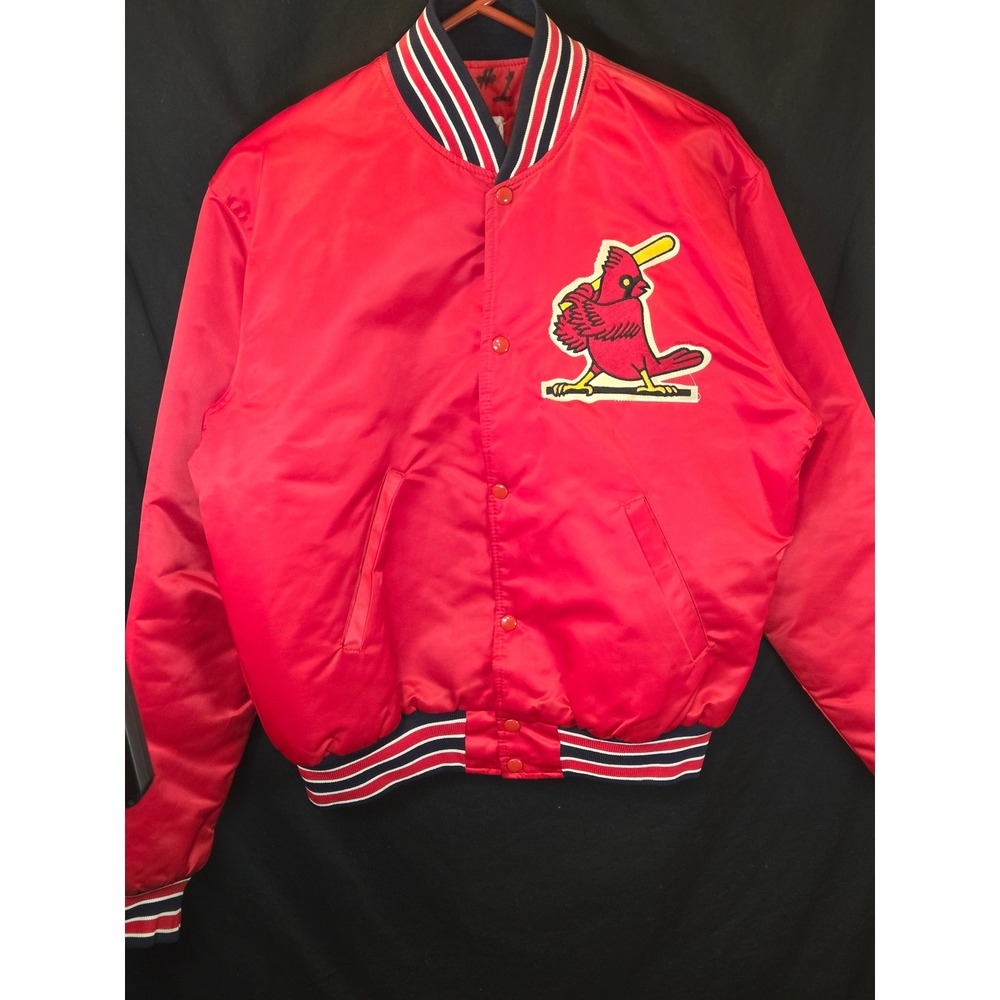 Vintage Starter St Louis Cardinals Satin Bomber Jacket Mens Baseball MLB Sz L